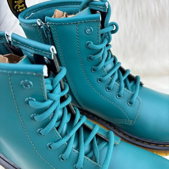 Dr. Martens Teal Combat Boots with Lace-Up Design Size 3 Kids - Picture 8 of 10